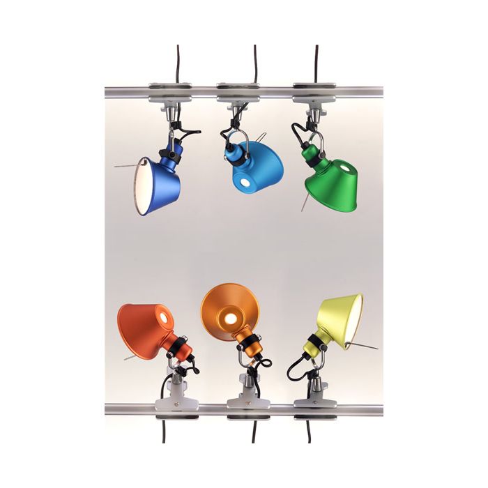 Artemide Tolomeo Micro Pinza table lamps red