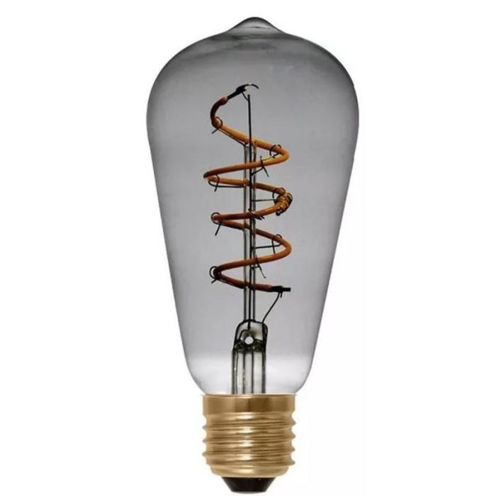 Segula Design Line LED Rustica Curved Spiral Grey LED Lamp transparent