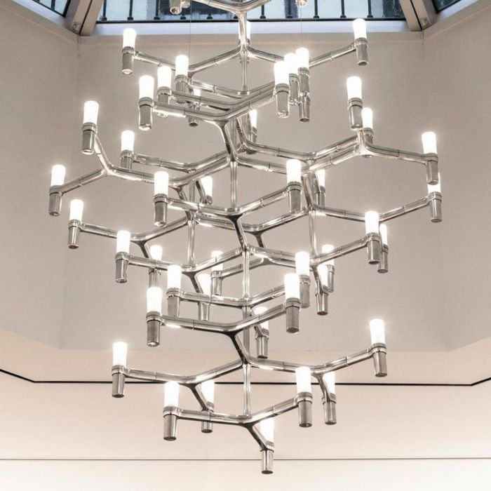 alene spiller Forhandle Nemo Lighting Crown Summa Polished Pendant Lighting chrome