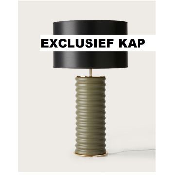 Aromas Taro E27 / Matt Brass Ceramic:Green Leaf  ( zonder kap ) Tafellamp olijf-1