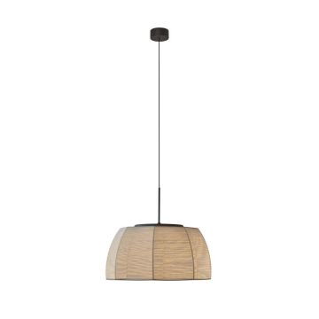 Bover Tanit S/61 LED DIM TRIAC - Matte Black- Beige Thread shade Hanglamp lichtbruin-1