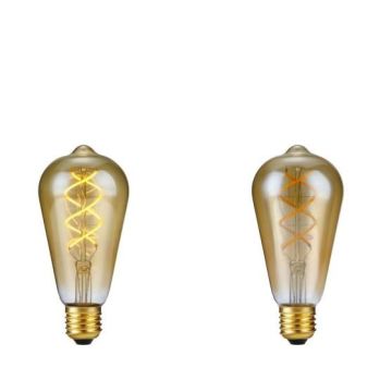 Brink V-merk LED E27 Filament FleX DH Rustika ST64x140mm 230V 320Lm 5W 2000K  LED Lamp goud/messing-1