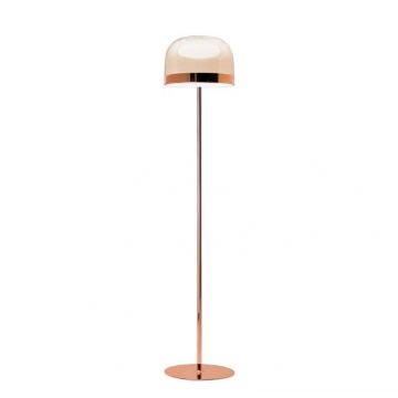 FontanaArte EQUATORE medium 175 cm Shiny Copper Vloerlamp wit-1