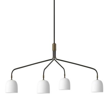 Gubi Howard Chandelier, 4 long Arm,  Bone China 470 lm 4W-6W LE Hanglamp beige-1