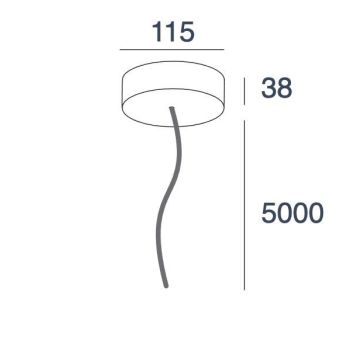 Intra-lighting RH ceiling cup with transparent cable 5x0,75mm2 L5000mm black Technische Accessoires zwart-1