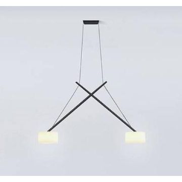 Serien Lighting TWIN Suspension 2700K glanzverchromt, Glas opal Hanglamp chrome-1