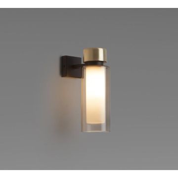Tooy Osman Matte black Brushed brass Clear Glass Wandlamp zwart-1